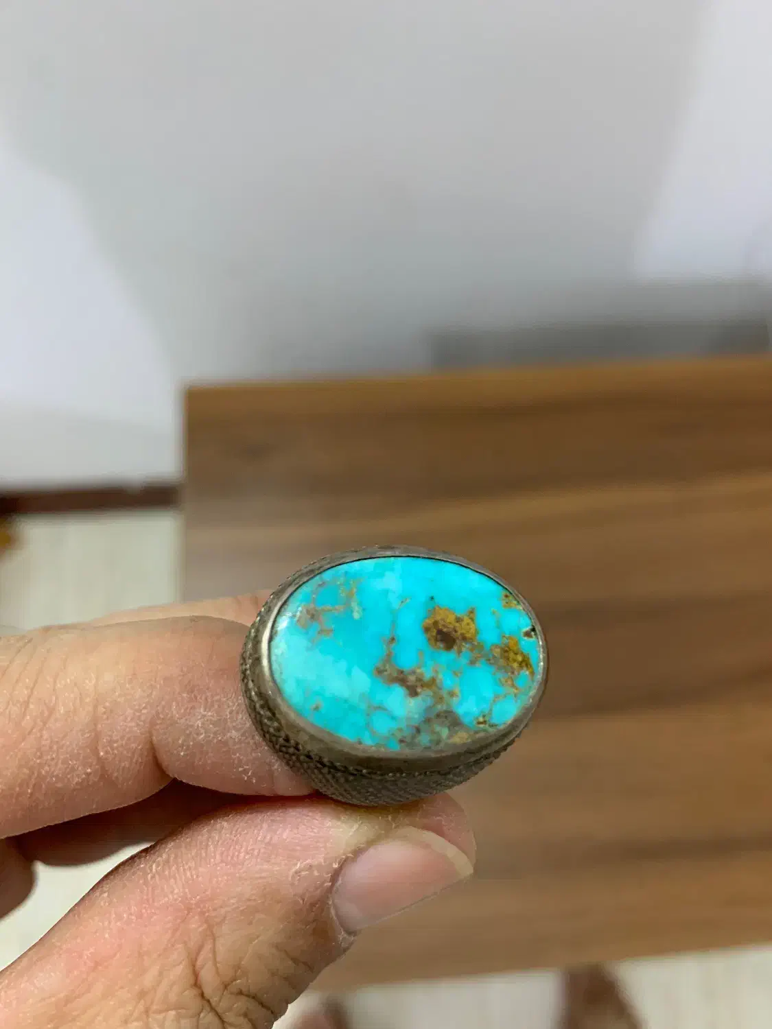 انگشتره نقره فیروزه نیشابور|جواهرات|آمل, |دیوار