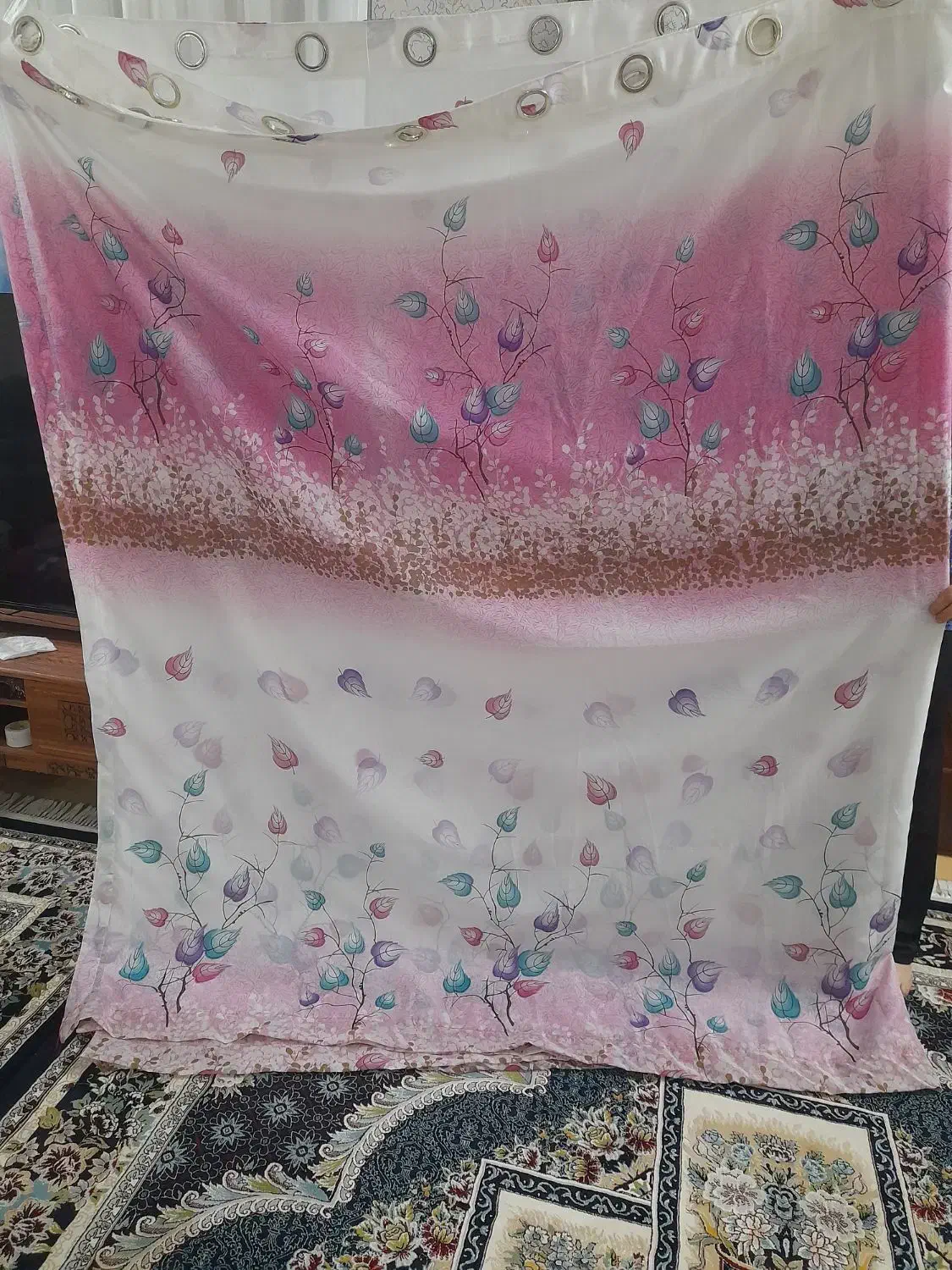 پرده حریر برای پنجره دو متری|پرده، رانر، رومیزی|رشت, حومه رشت|دیوار