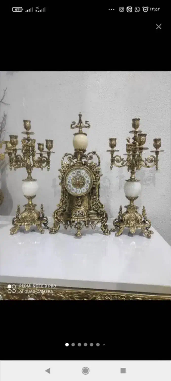 ست ساعت و شمعدان و گلدان برنز|صنایع دستی و سایر لوازم تزئینی|شیراز, عادل آباد|دیوار