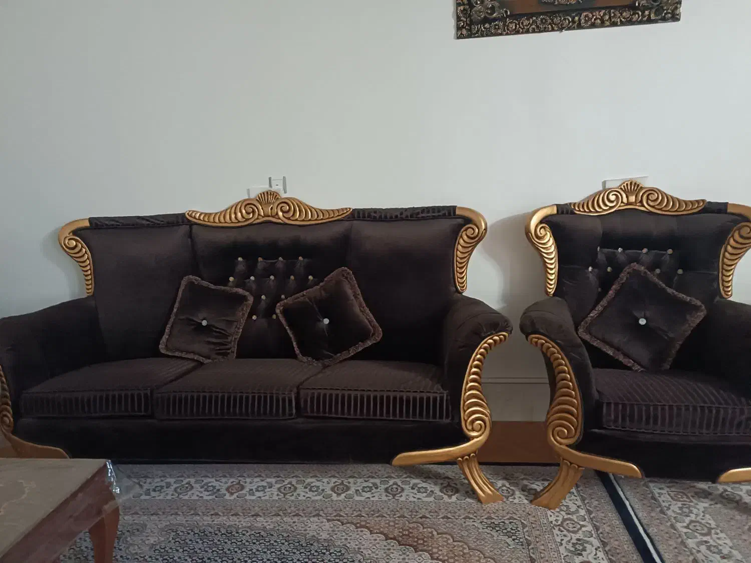 مبلمان ۹ نفره|مبلمان خانگی و میز عسلی|وحیدیه, |دیوار