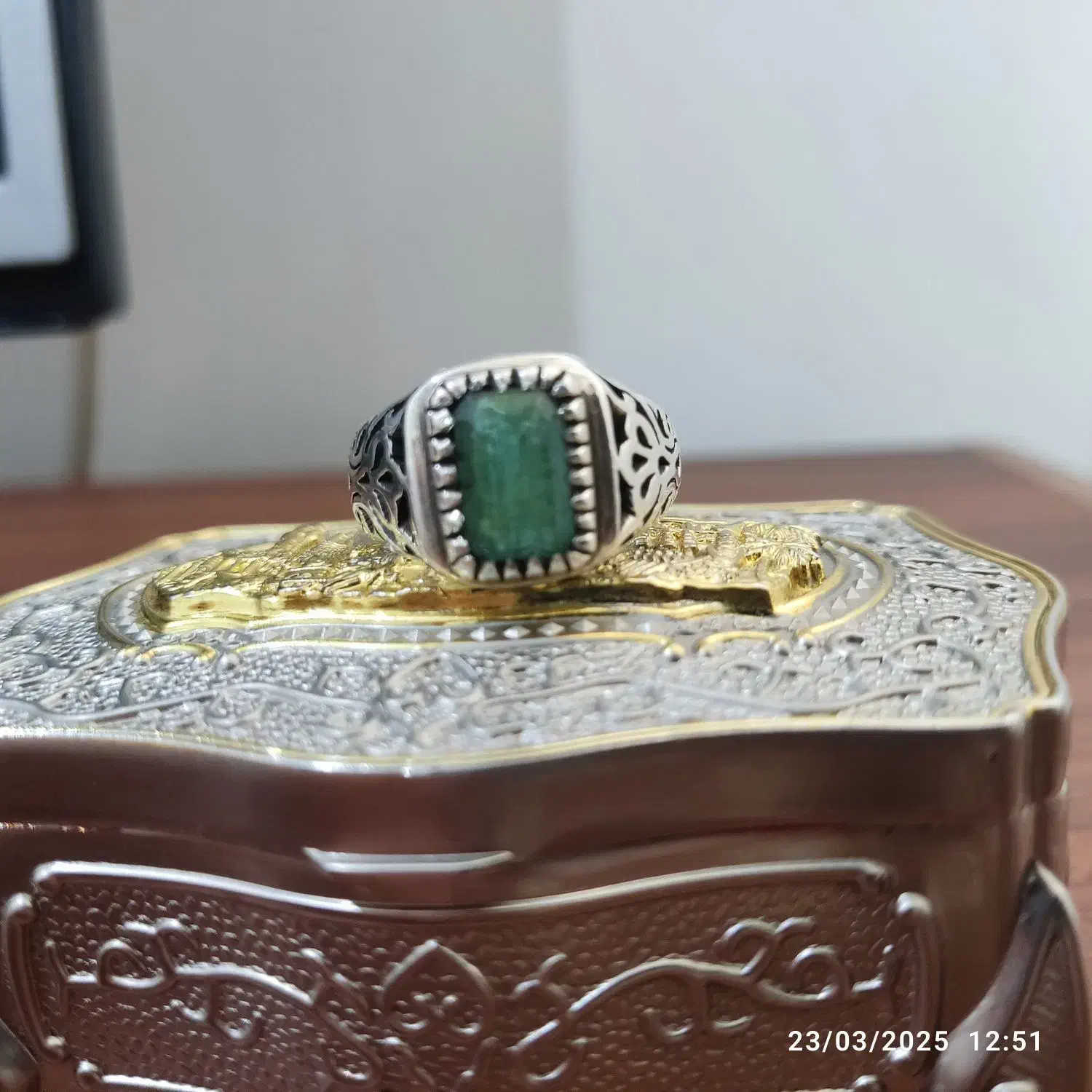 انگشتر نقره جواهر زمرد پنجشیر افغانستان|جواهرات|بهبهان, |دیوار