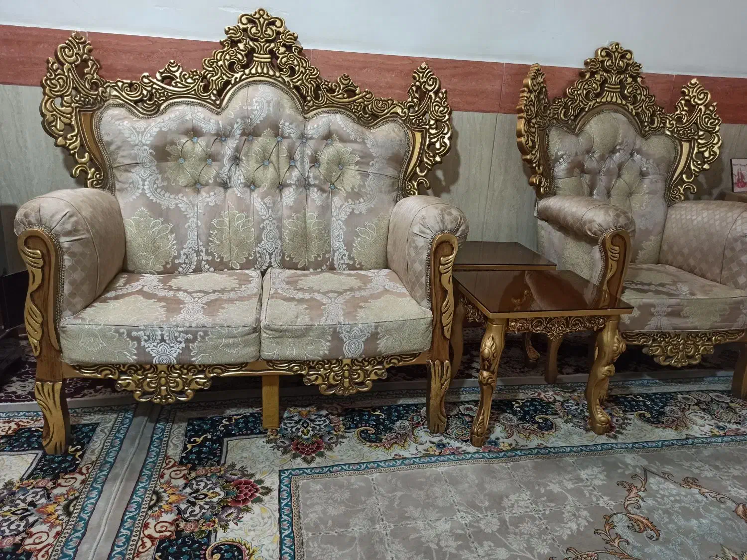 مبلمان نیمه استیل چوبی|مبلمان خانگی و میز عسلی|قرچک, باقرآباد|دیوار