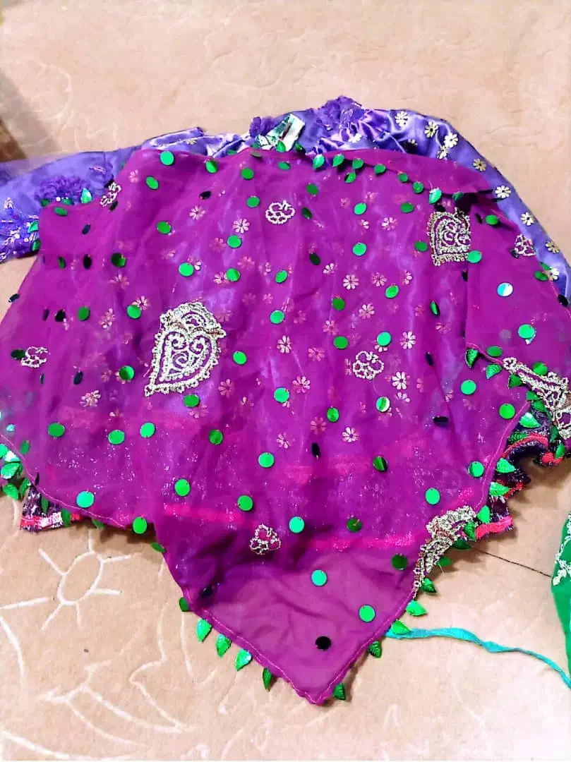 لباس محلی بچگانه نو، رنگ بنفش|لباس|اهواز, شهرک دانشگاه|دیوار