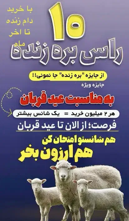 با خرید گوسفند زنده  در قرعه کشی شرکت کنید ارزان|حیوانات مزرعه|تهران, دریان‌نو|دیوار