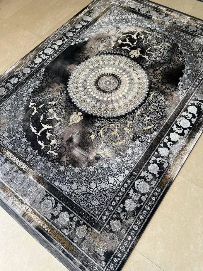 فرش افشان درسا سورمه ای/۲۵۵۰تراکم با تاروپود پنبه|فرش|شیراز, لاله|دیوار