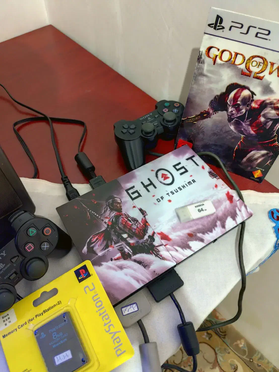 PS2 فلشخور و سی‌دی‌خور و فلش 64 و ۲دسته و تلویزیون|کنسول، بازی ویدئویی و آنلاین|قرچک, باقرآباد|دیوار