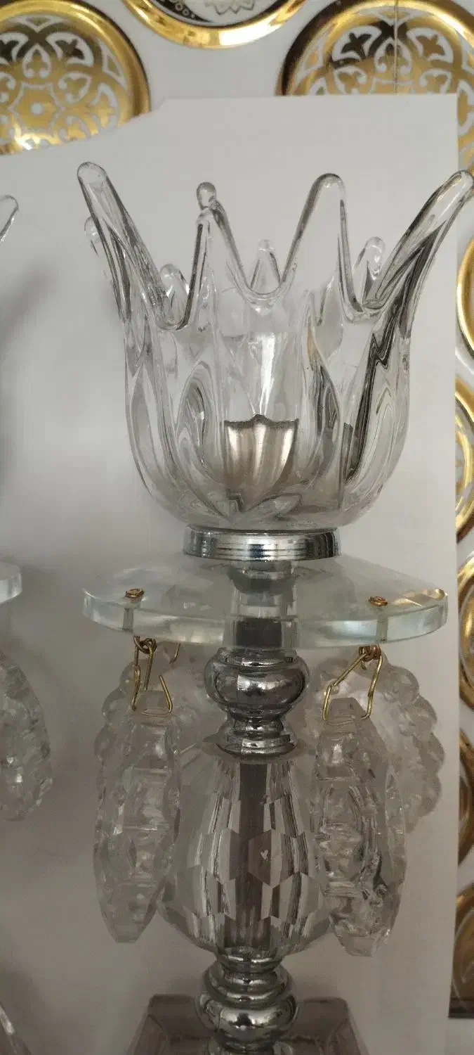 ست شمعدان کریستال طرح کلاسیک|صنایع دستی و سایر لوازم تزئینی|نیشابور, امام خمینی|دیوار