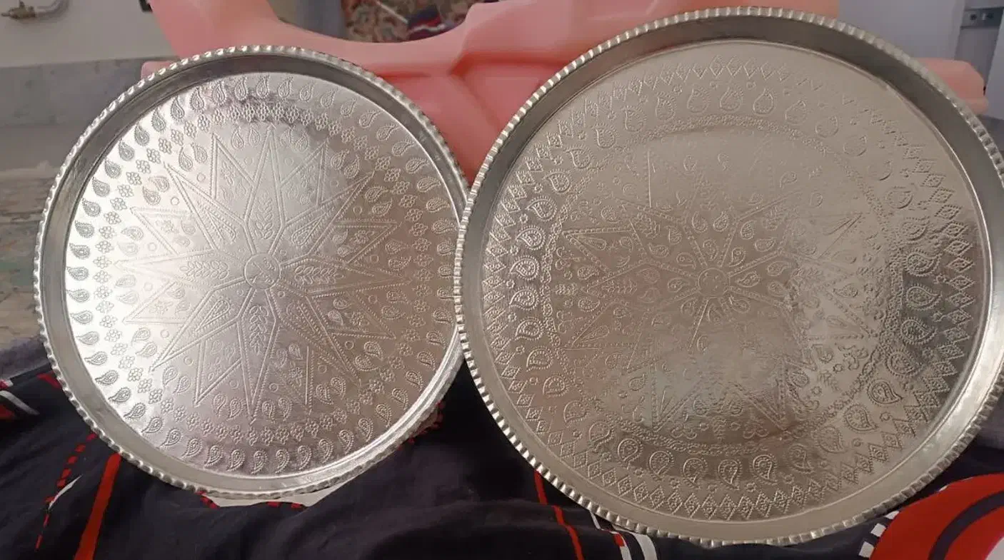 سینی مسی نقره ای|صنایع دستی و سایر لوازم تزئینی|گناباد, |دیوار