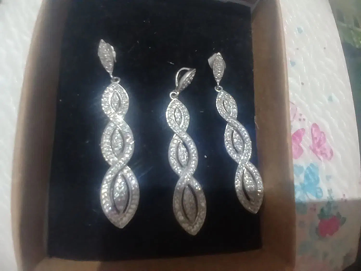 ست گوشواره وگردنبندخارجی نقره فوق العاده زیبا|جواهرات|تهران, آرژانتین|دیوار