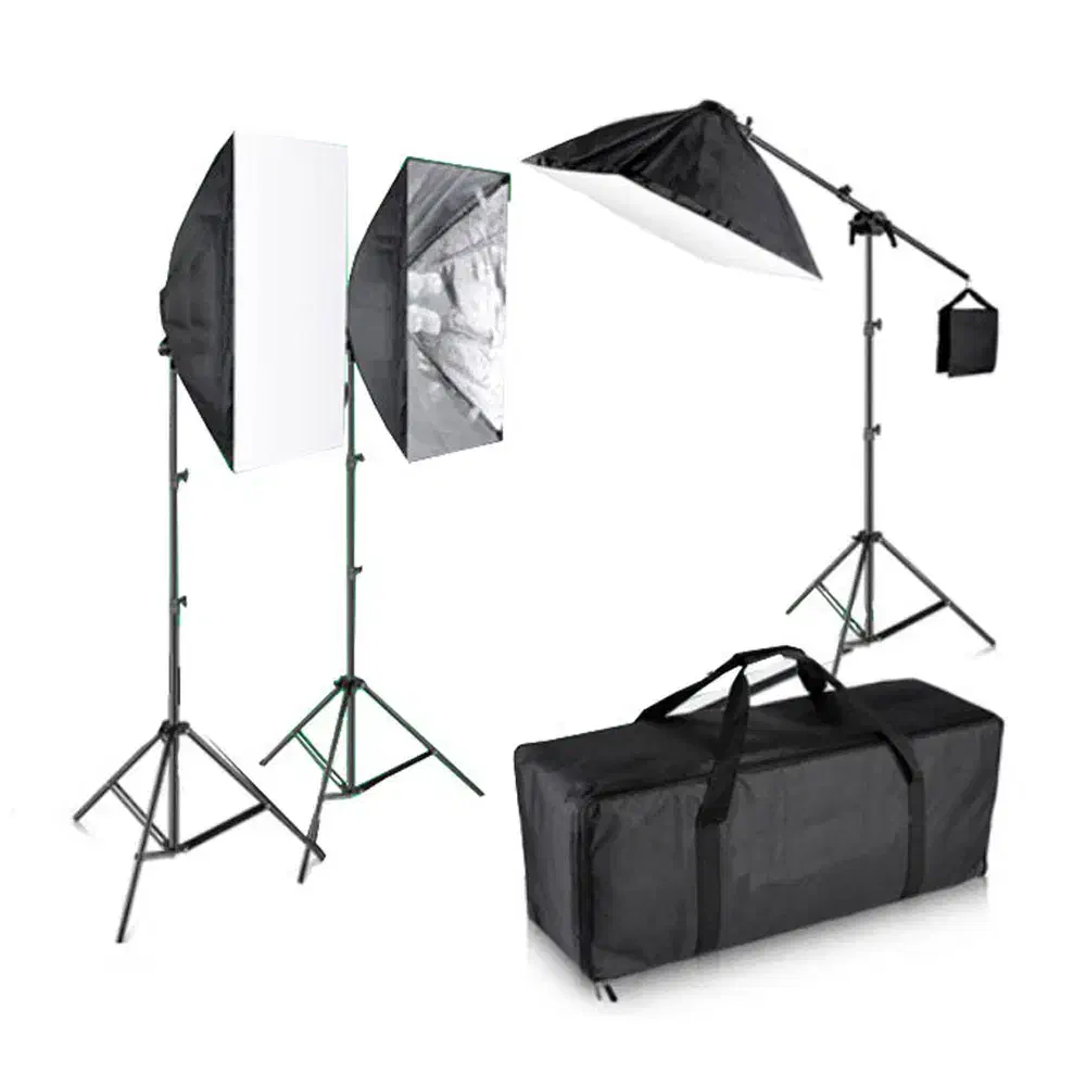 کیت نور پردازی سافت باکس 3 تیکه کامل و 5 عدد لامپ|دوربین عکاسی و فیلم‌برداری|مشهد, ایثارگران|دیوار