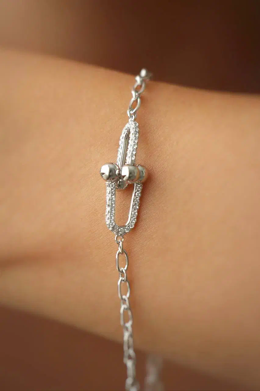 دستبند ظریف نقره مینیمال آبکاری طلاسفید|جواهرات|لاهیجان, انقلاب|دیوار