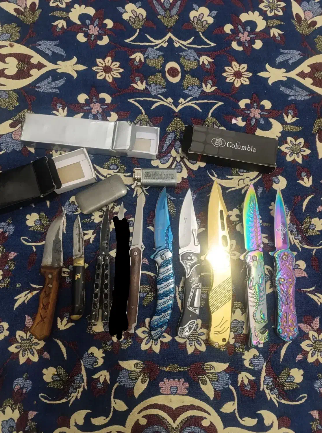 چند عدد چاقوی ضامن دار و چند عدد فندک|کوهنوردی و کمپینگ|کرمان, |دیوار