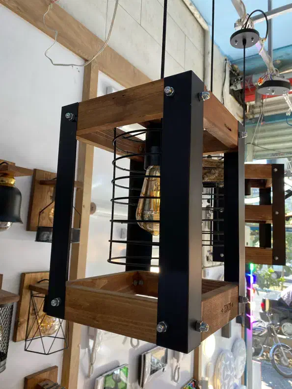 اویز چوبی|لوستر و چراغ آویز|اصفهان, فجر|دیوار