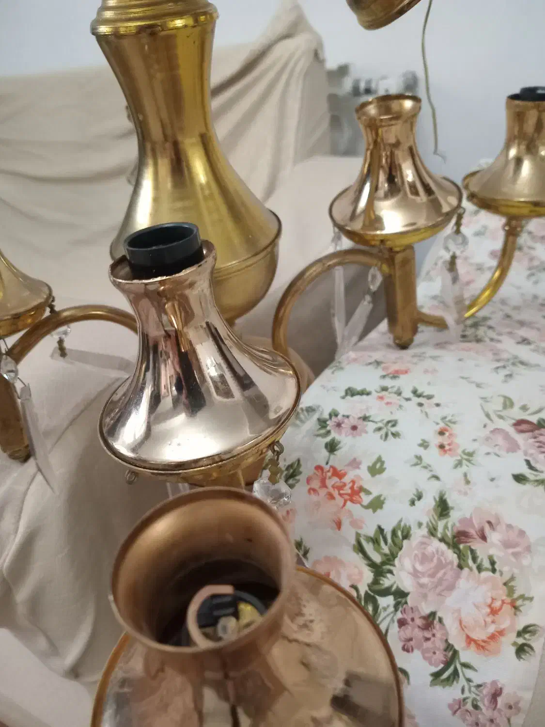 لوستر دو عددابکاری وکریستالی|لوستر و چراغ آویز|سهند, |دیوار