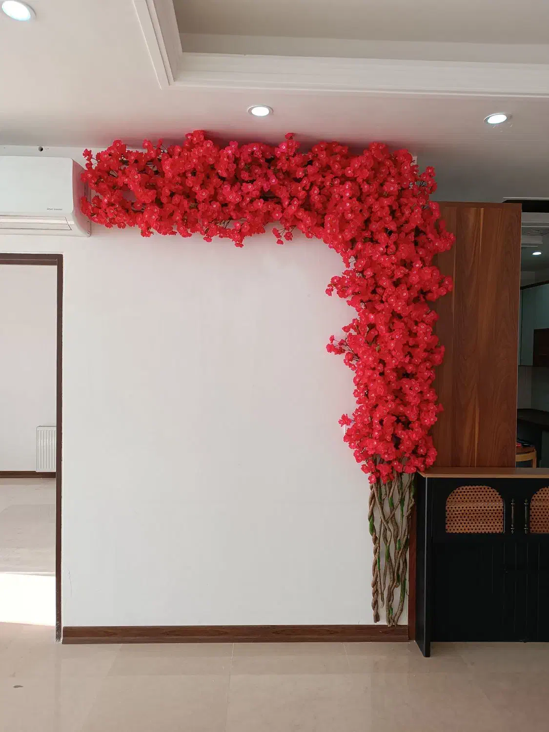 درختچه دیواری شکوفه ال L سرخابی|گل مصنوعی|احمدآبادمستوفی, |دیوار