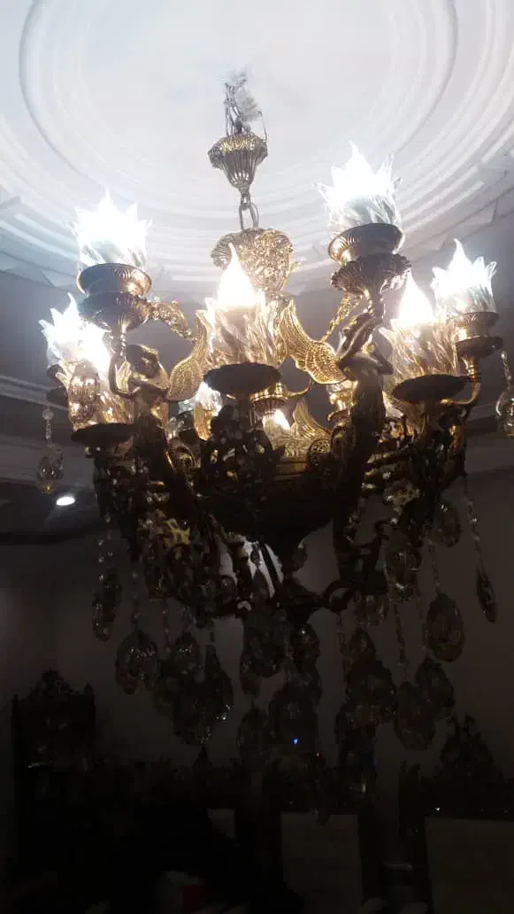 لوستر برنز 12 شعله و 6 فرشته|لوستر و چراغ آویز|تهران, افسریه شمالی|دیوار