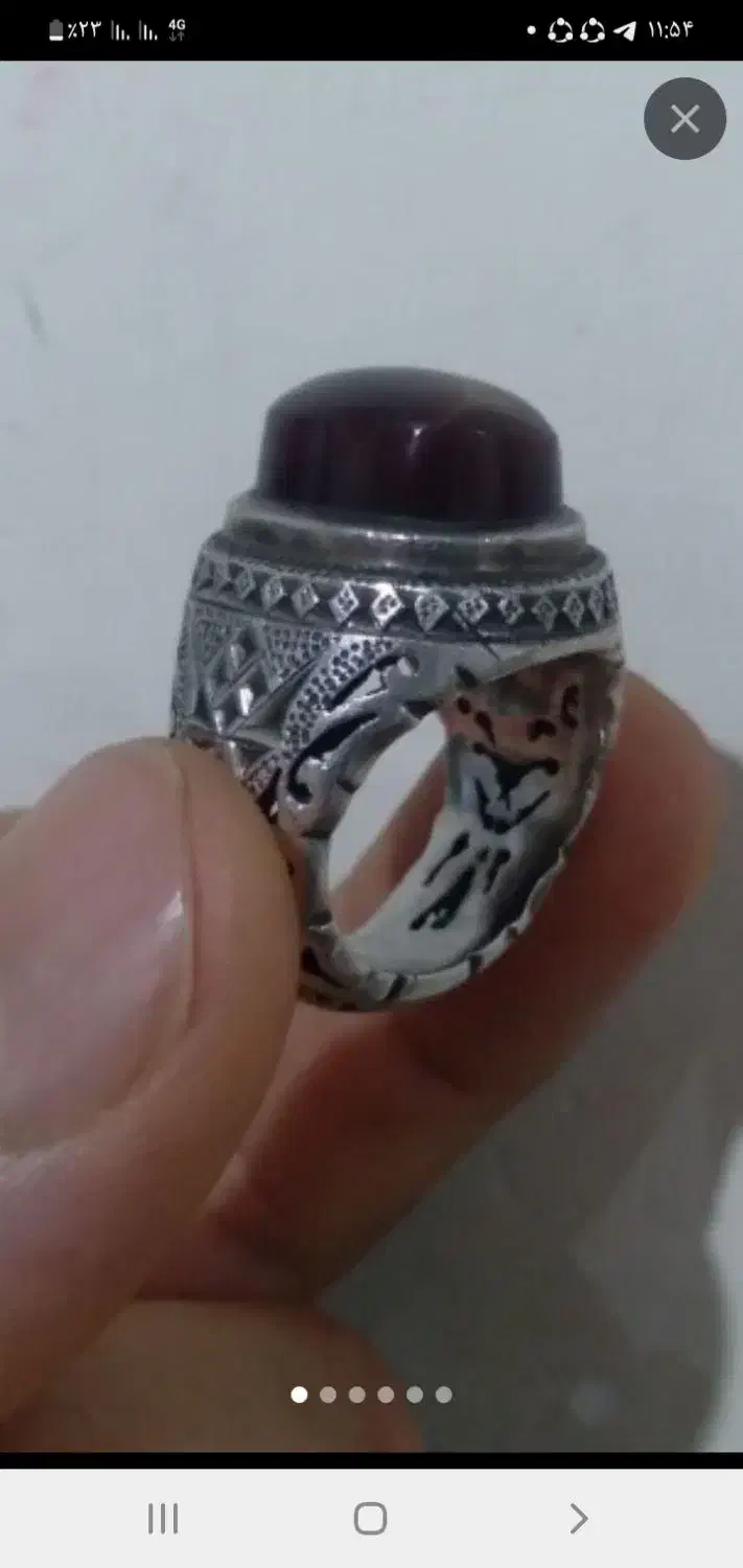 انگشتر نقره دست ساز قدیمی طرح کتابت|کلکسیون اشیاء عتیقه|کرمانشاه, |دیوار