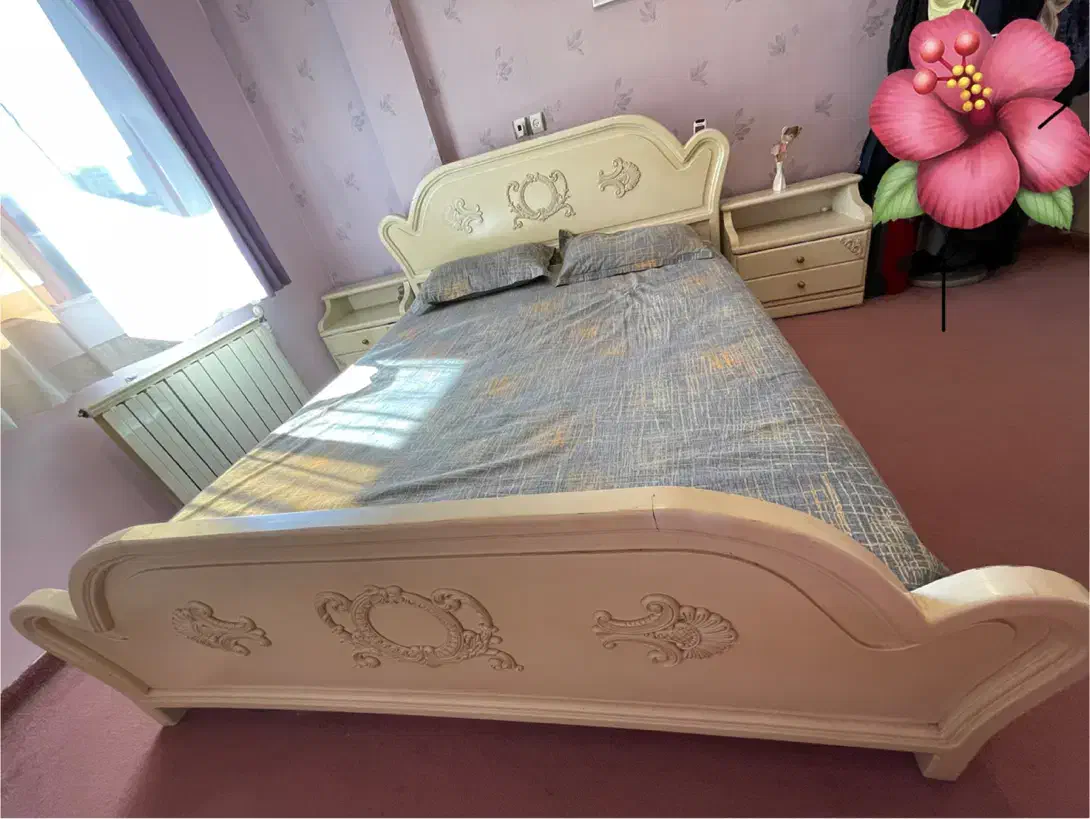 سرویس خواب دو نفره همراه با تشک|تخت و سرویس خواب|گرگان, |دیوار