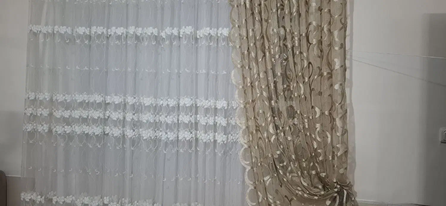 پرده حریر وکنار پرده|پرده، رانر، رومیزی|اقبالیه, |دیوار