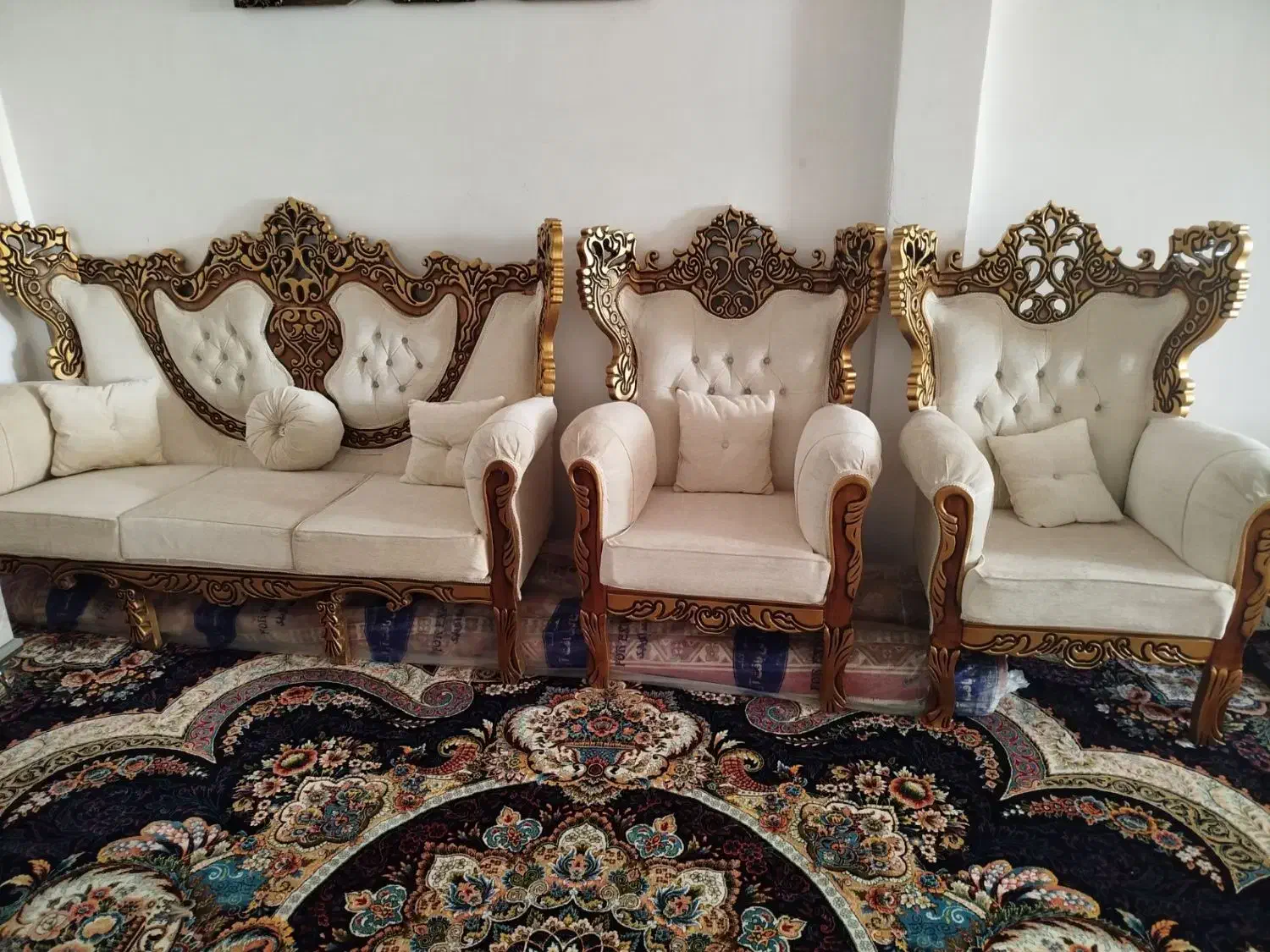 مبل ۷نفره با جلو مبلی و عسلی|مبلمان خانگی و میز عسلی|قدس, شهر‌قدس|دیوار