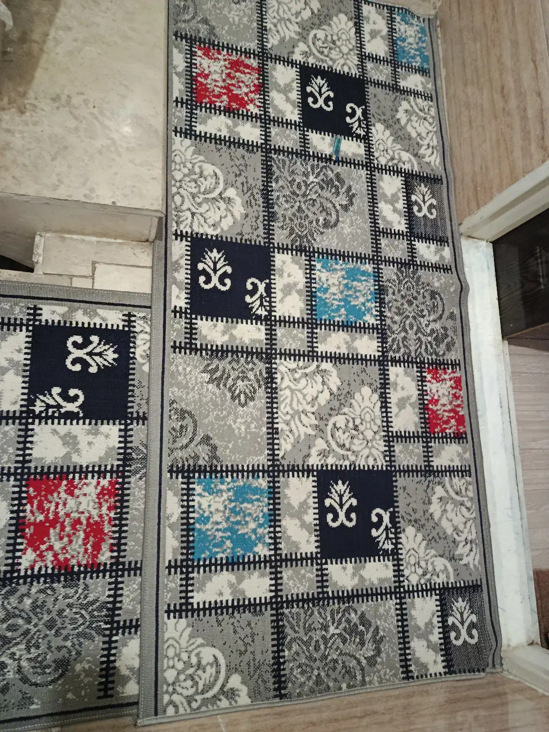 فرش گلیم راه پله|گلیم، جاجیم، گبه|ورامین, خیر آباد|دیوار