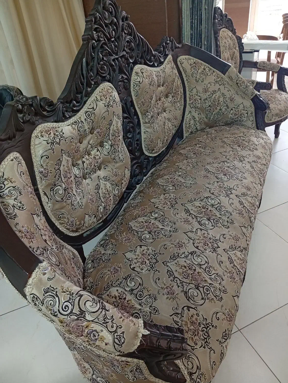 فروش مبل سلطنتی چوبی ۹نفره|مبلمان خانگی و میز عسلی|مهاباد (آذربایجان غربی), |دیوار