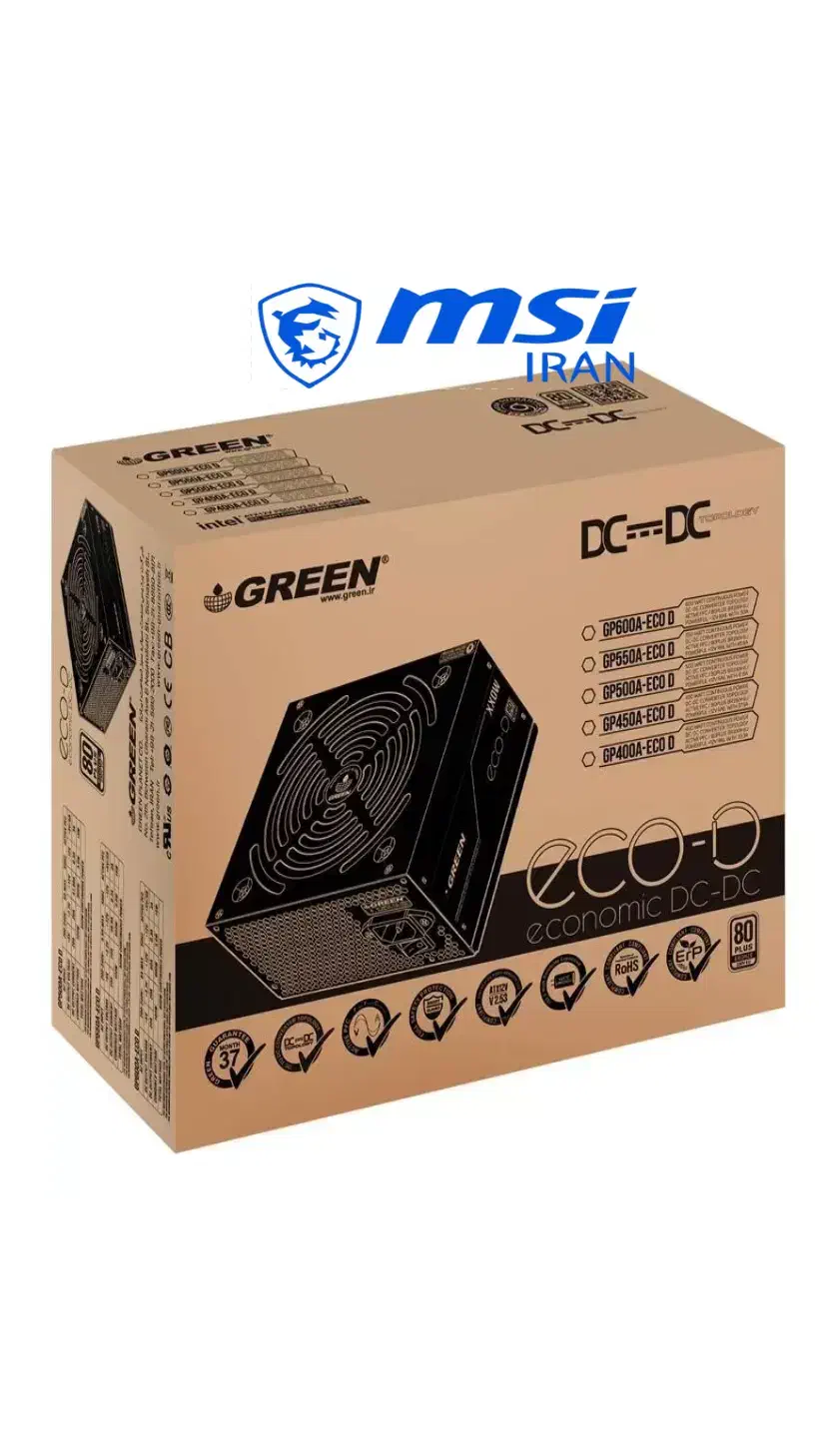 پاور 550 وات گرین Green GP550A-ECO D Bronze|قطعات و لوازم جانبی رایانه|نسیم‌شهر, |دیوار