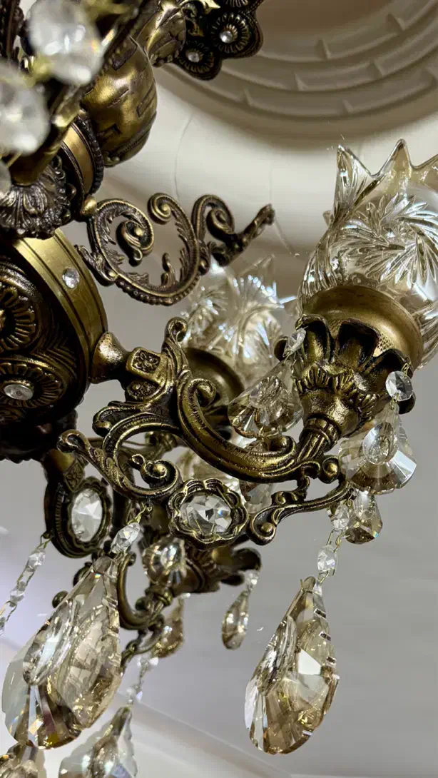 لوستر برنجی اصل انتیک|لوستر و چراغ آویز|گلپایگان, |دیوار