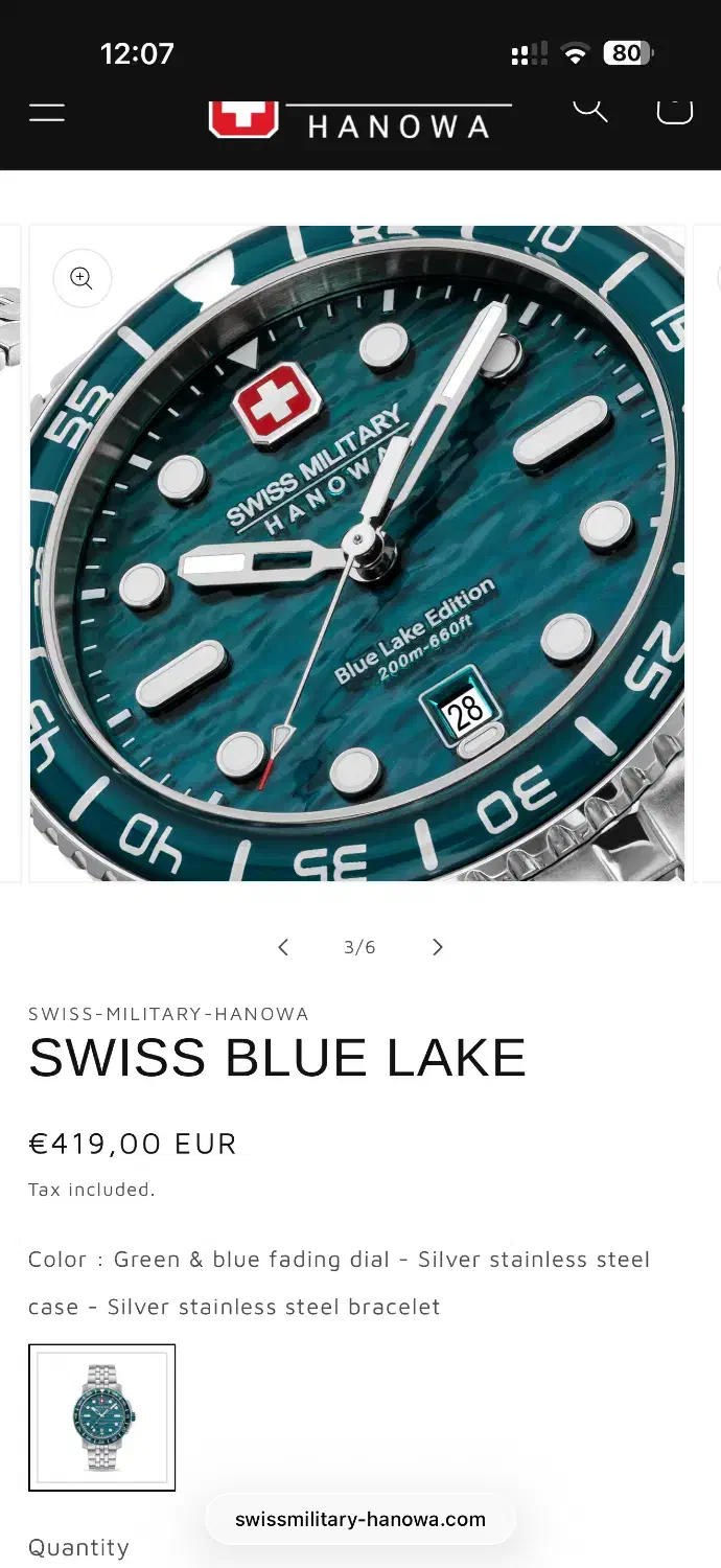 Swiss military Blue lake edition|ساعت|تهران, شهرک شهید باقری|دیوار