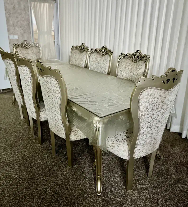 میز غذا خوری استیل سلطنتی ۸ نفره|میز و صندلی غذاخوری|ابهر, |دیوار