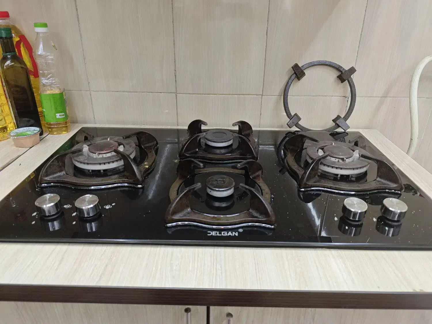 کابینت mdfدسته دو به همراه اجاق گاز صفحه ای و سینک|مصالح و تجهیزات ساختمان|جم, |دیوار