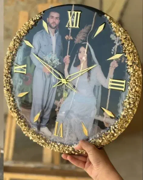 ساعت رزینی با عکس دلخواهتون|ساعت دیواری و تزئینی|فارسان, |دیوار