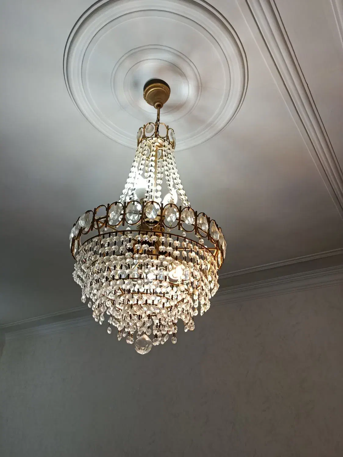 ۲ تا لوستر کریستال برنز|لوستر و چراغ آویز|کرج, گلشهر|دیوار