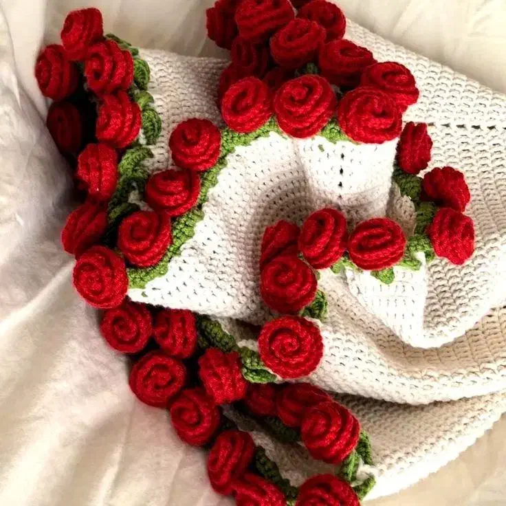 دسته گل بافتنی|صنایع دستی و سایر لوازم تزئینی|گرگان, |دیوار