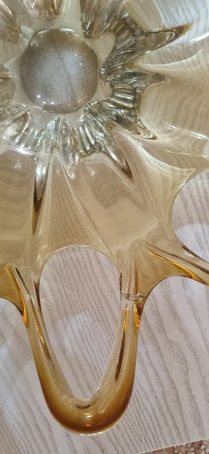 میوه خوری هشت حلقه عسلی کریستال بوهیمیا|ظروف سرو و پذیرایی|هشتگرد, مدرس|دیوار