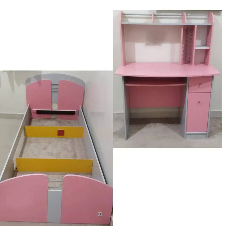 تخت خواب نوجوان و میز تحریر|تخت و سرویس خواب|بوشهر, |دیوار