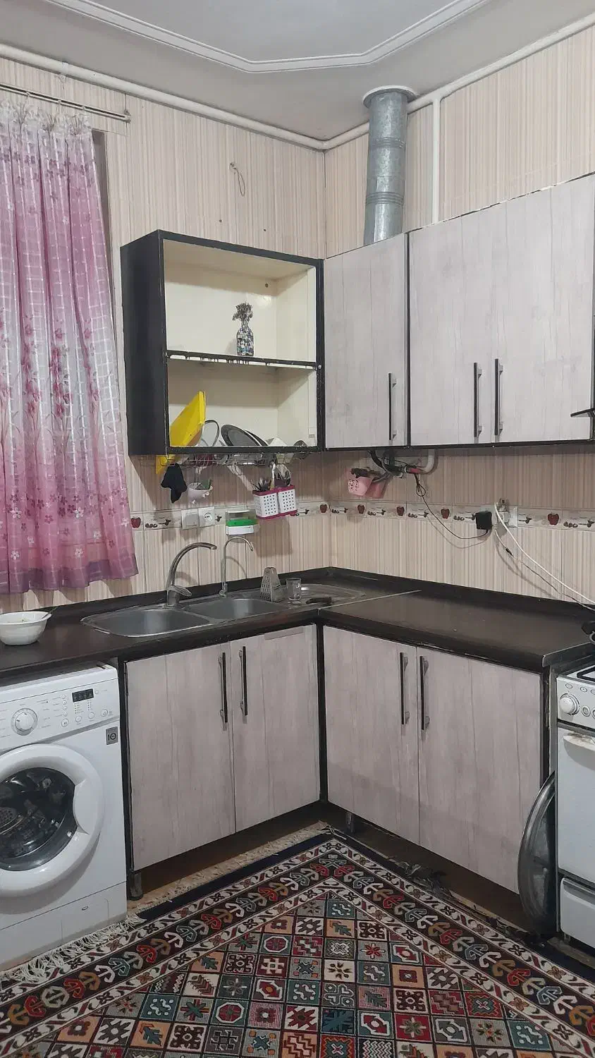 کابینت فلز  کامل آشپزخانه،  به همراه هود و سینک|آب‌چکان و نظم‌دهنده ظروف|بیرجند, |دیوار