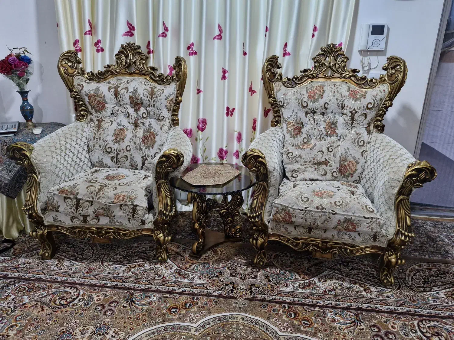 مبل سلطنتی ۹ نفره و جلو مبلی|مبلمان خانگی و میز عسلی|علی‌آباد کتول, |دیوار