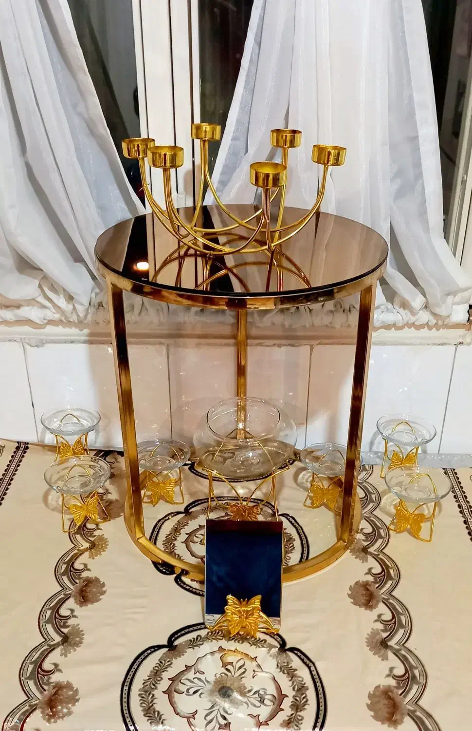 میز عسلی طلایی بل سرویس هفت سین|ظروف سرو و پذیرایی|قرچک, میرزائی شمالی|دیوار