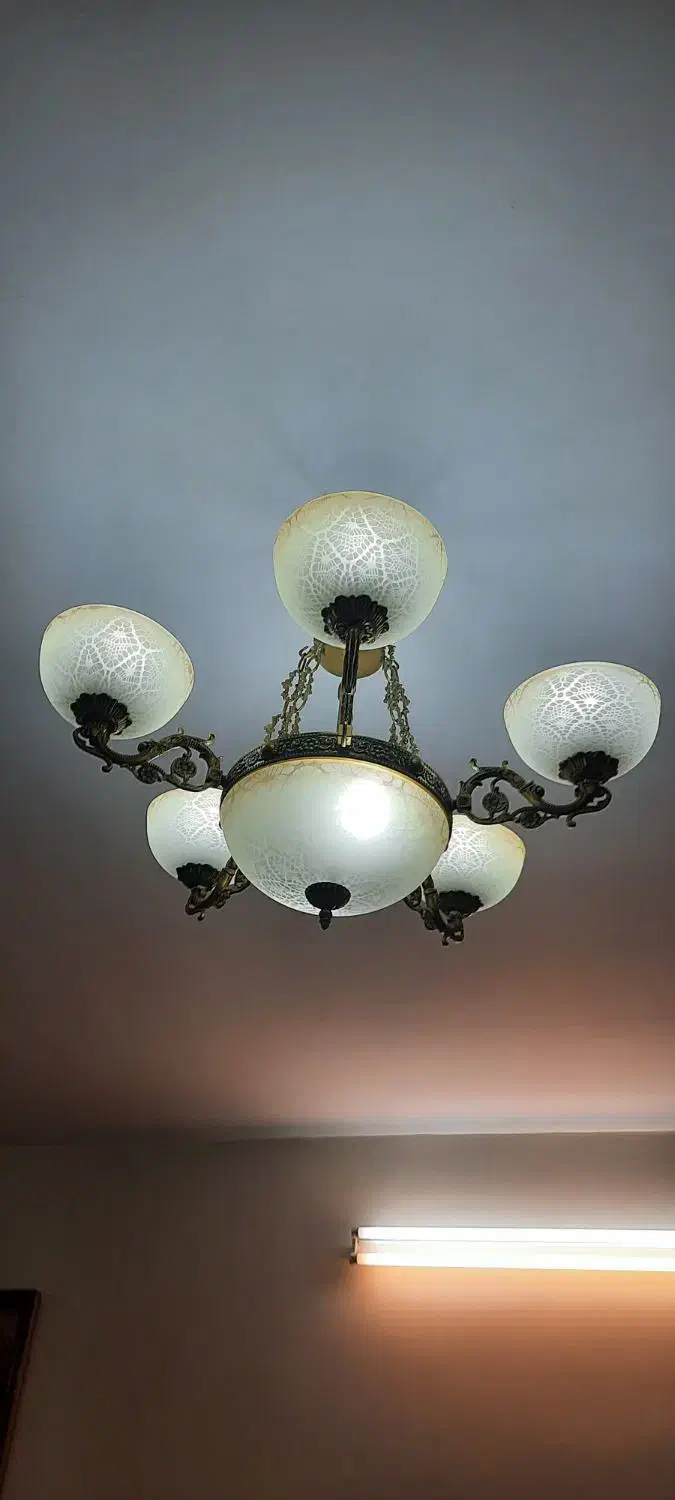 لوستر ۵ شاخه|لوستر و چراغ آویز|اصفهان, همدانیان|دیوار