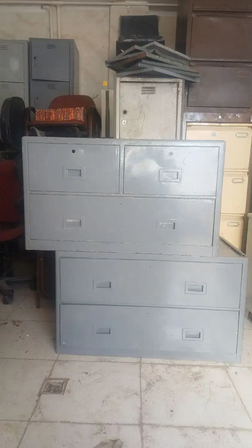 انواع دراور و فایل های فلزی ۵ کشو|جاکفشی، کمد، دراور|برخوار, |دیوار