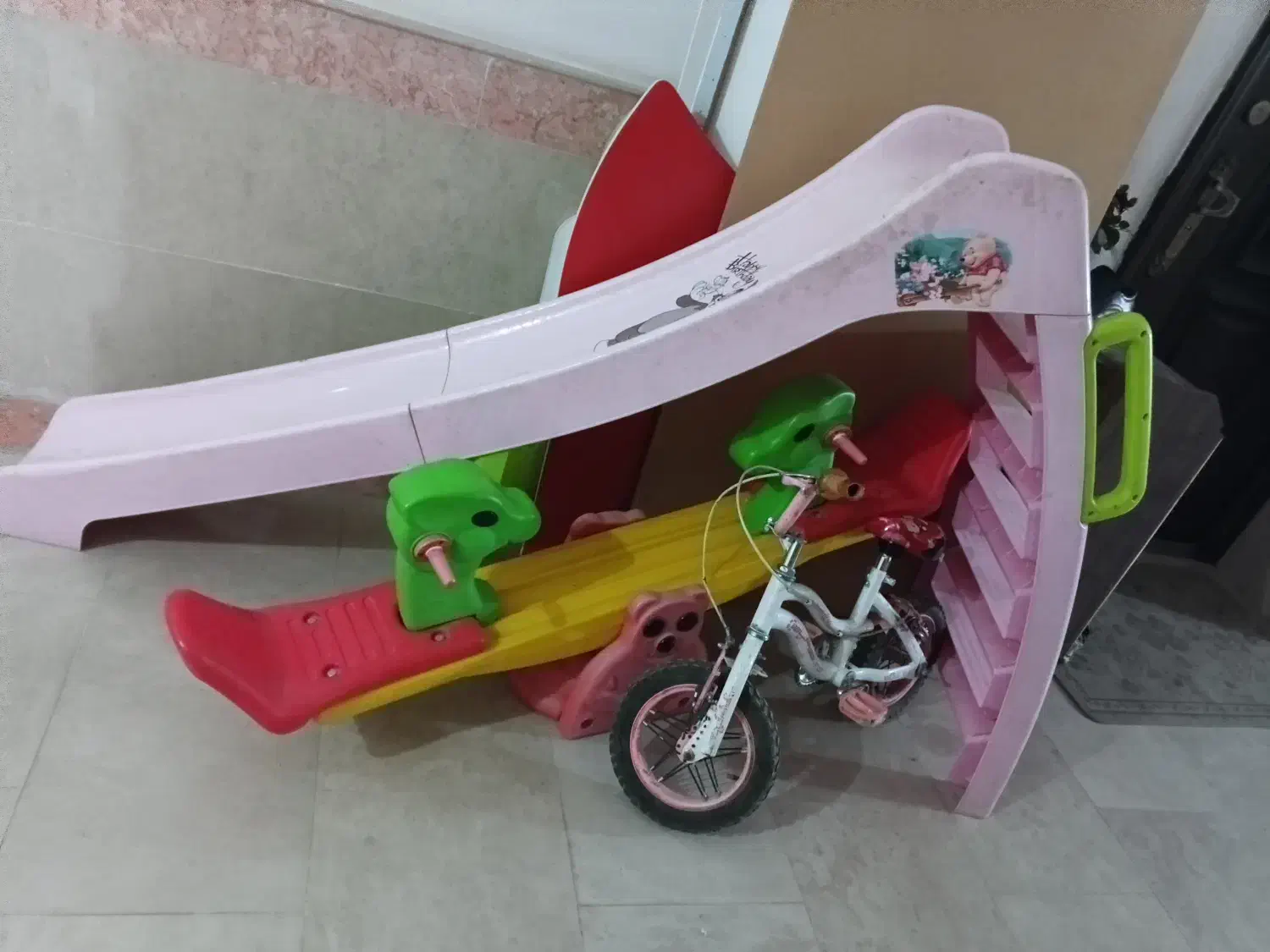 سرسره ۵ پله و دوچرخه|اسباب‌بازی بچه|کاشان, فاز ۱ ناجی آباد|دیوار