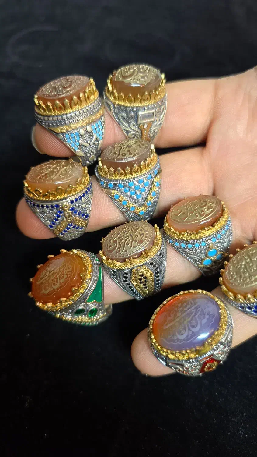 انگشترهای نقره عقیق یمنی|جواهرات|قم, یزدانشهر|دیوار