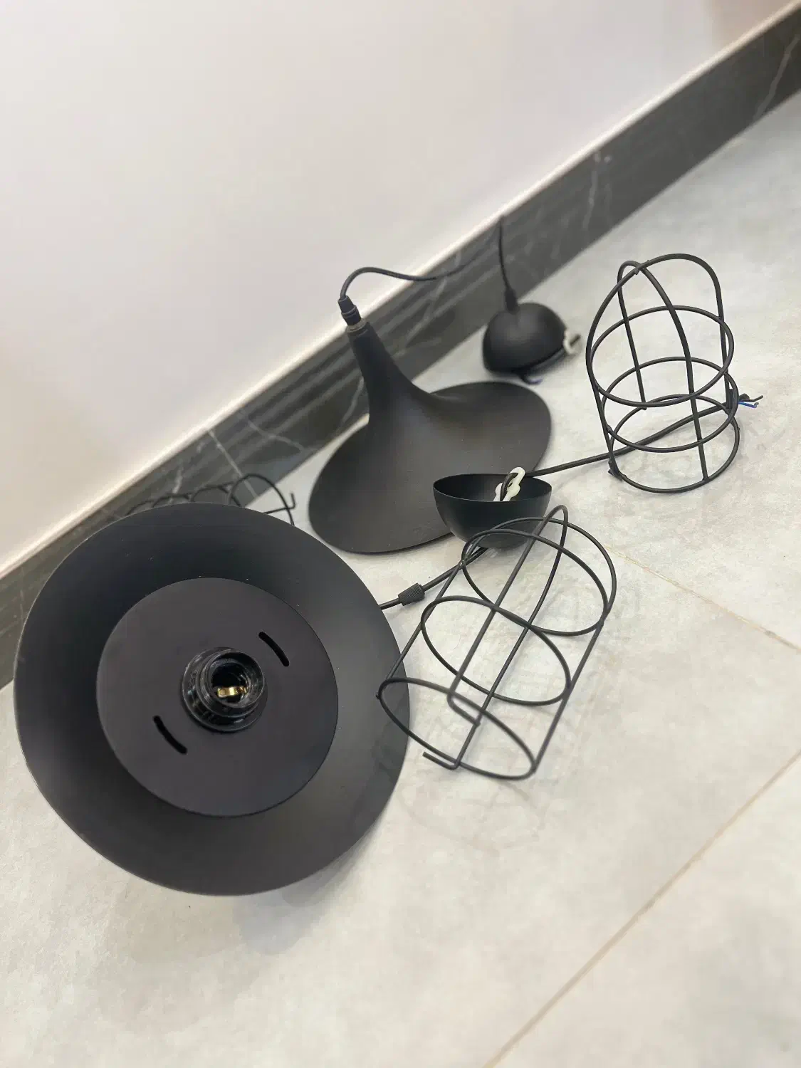 فروش سه عدد لوستر مشکی|لوستر و چراغ آویز|رشت, حسین آباد|دیوار