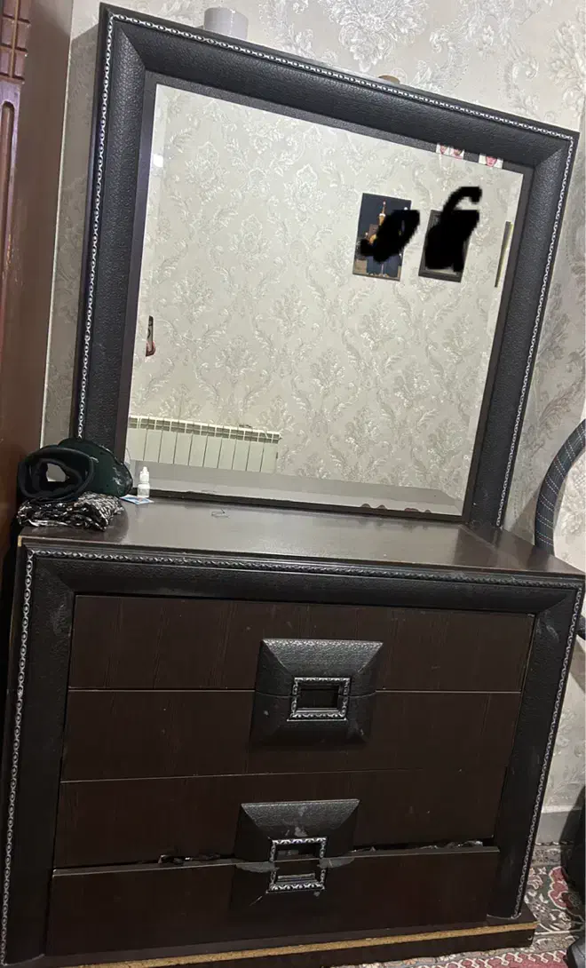 دراور چوبی با آینه|جاکفشی، کمد، دراور|قزوین, |دیوار