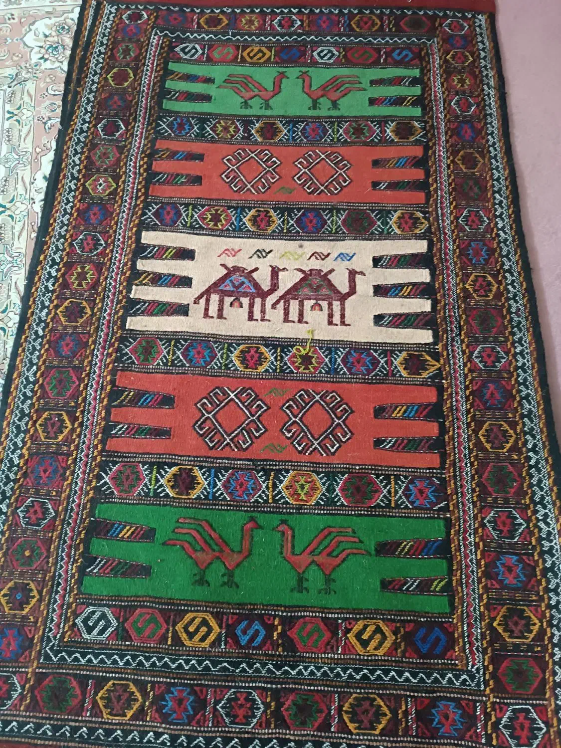 گلیم کردی|گلیم، جاجیم، گبه|بجنورد, |دیوار