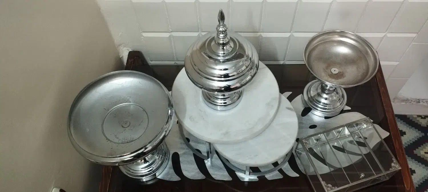 سرویس پذیرایی استیل نقره ای|ظروف سرو و پذیرایی|اسلام‌شهر, شهرک قائمیه|دیوار