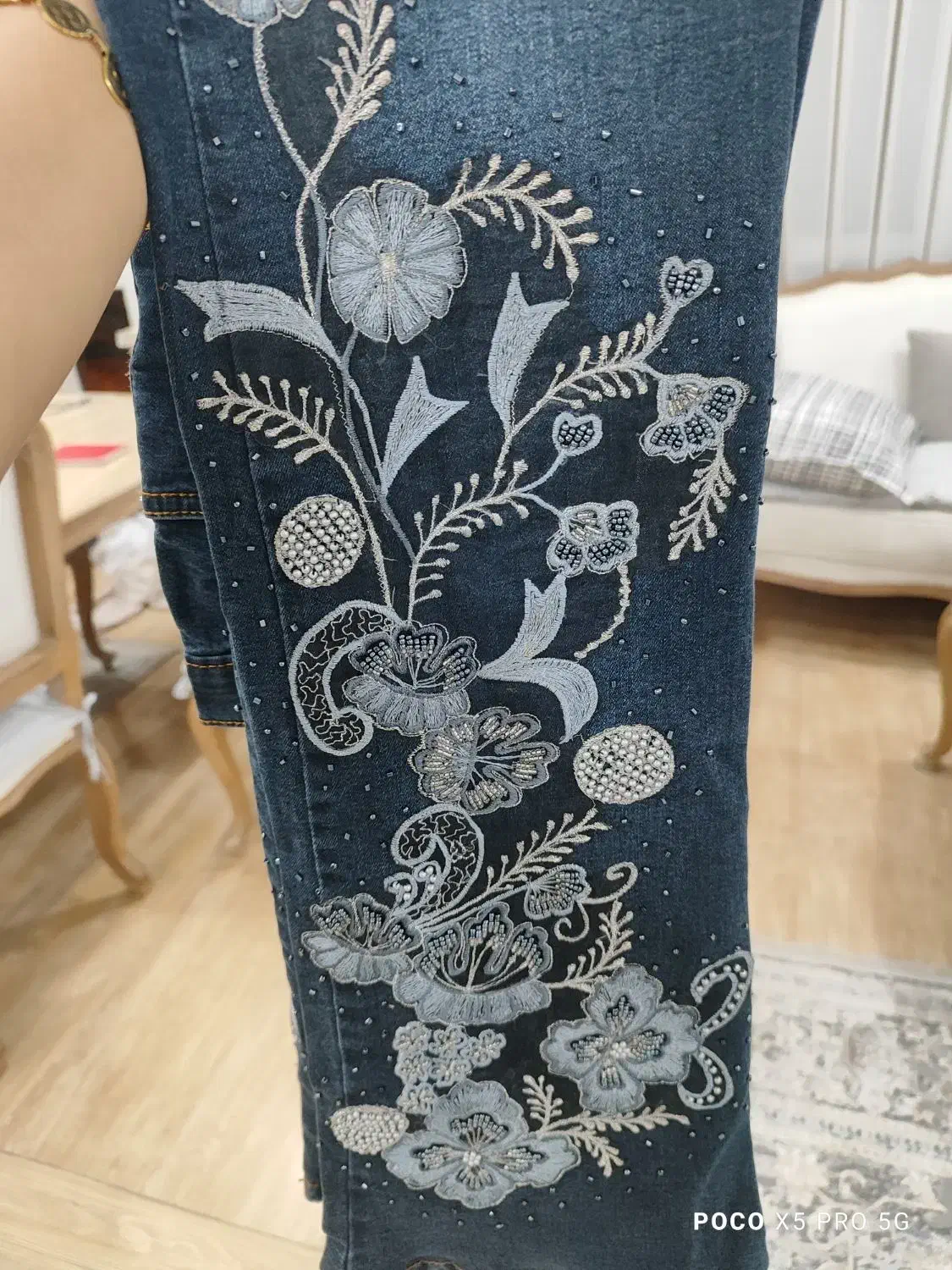 شلوار جین دخترانه گلدوزی شده ترک|لباس|الوند, |دیوار