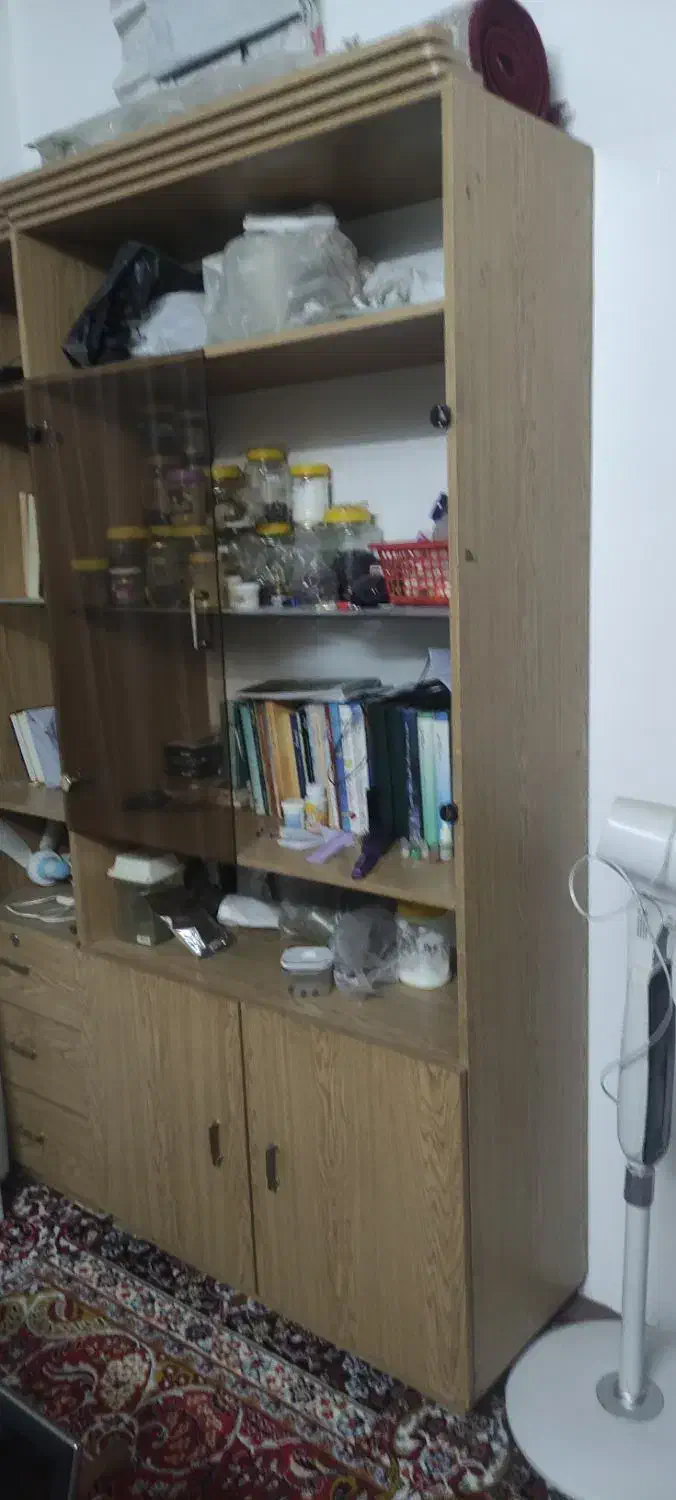 کتابخانه و میز تلویزیون ملامینه|کتابخانه، شلف، قفسه‌های دیواری|مشهد, شهرک مهر آباد|دیوار