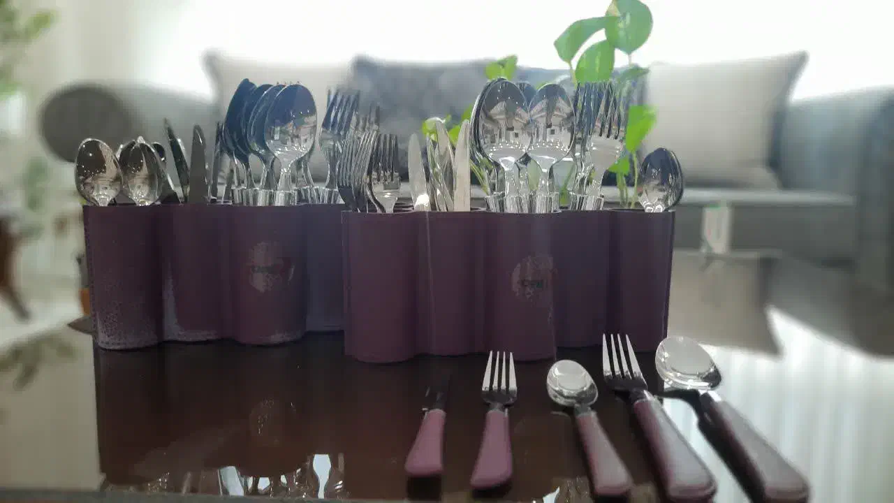 سرویس 60 تایی قاشق چنگال نو برندonix دسته چرمی|ظروف سرو و پذیرایی|رشت, استقامت ۱|دیوار